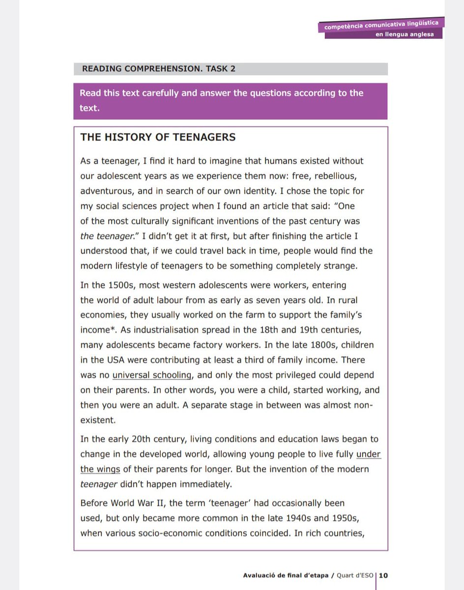 Sobre la polèmica de la baixada de nivell de les proves de competències bàsiques de 4t d'ESO. A l'esquerra el text de la prova d'anglès del 2012 i a la dreta la del 2025. No em semblen gaire diferents.