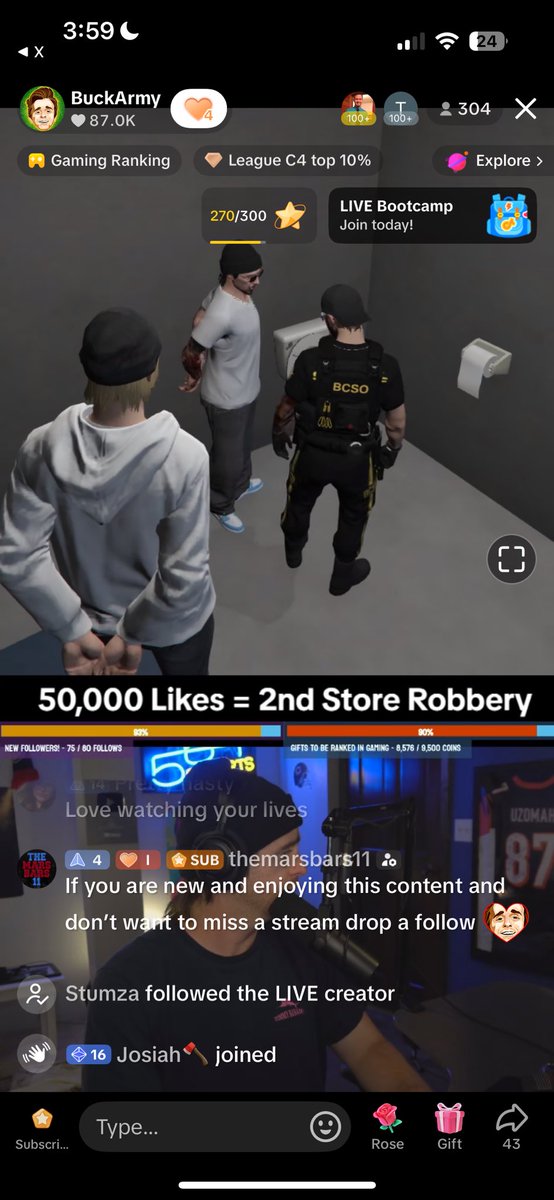 Floated around 300+ viewers for the last few hours of the GTA stream last night on TikTok 

Thank you for real to the Twitch community that came over to help get this page pushed this past month 

See you guys again tonight