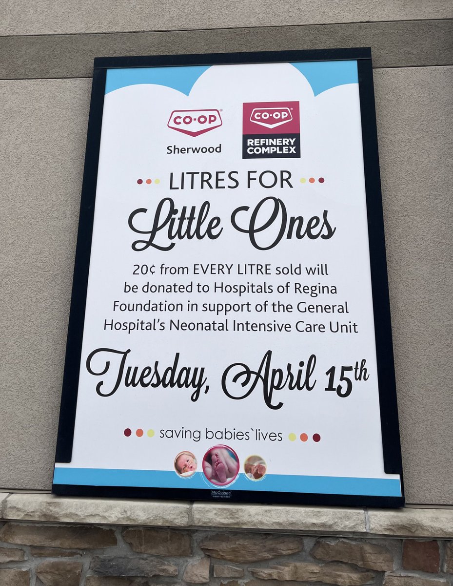 Litres for Little Ones is on RIGHT NOW! Visit our friends at Sherwood Co-op and fill your ride to Hospitals of Regina Foundation General Hospital's Neonatal Intensive Care Unit!
