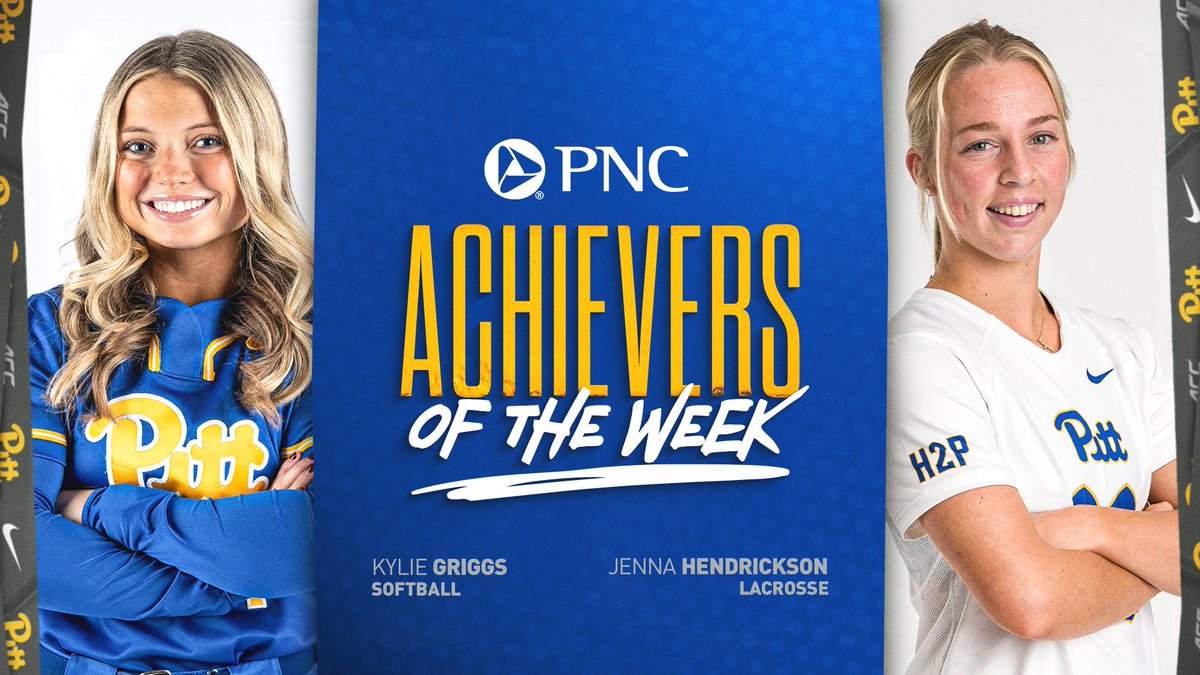 Pitt Panthers (@pitt_athletics) on Twitter photo Congrats to our <a href="/PNCBank/">PNC Bank</a> Achievers of the Week:
<a href="/Pitt_SB/">Pitt Softball</a>: Kylie Griggs
<a href="/Pitt_WLAX/">Pitt Lacrosse</a>: Jenna Hendrickson
Read more: pittsburghpanthers.com/AOTW Congrats to our <a href="/PNCBank/">PNC Bank</a> Achievers of the Week:
<a href="/Pitt_SB/">Pitt Softball</a>: Kylie Griggs
<a href="/Pitt_WLAX/">Pitt Lacrosse</a>: Jenna Hendrickson
Read more: pittsburghpanthers.com/AOTW