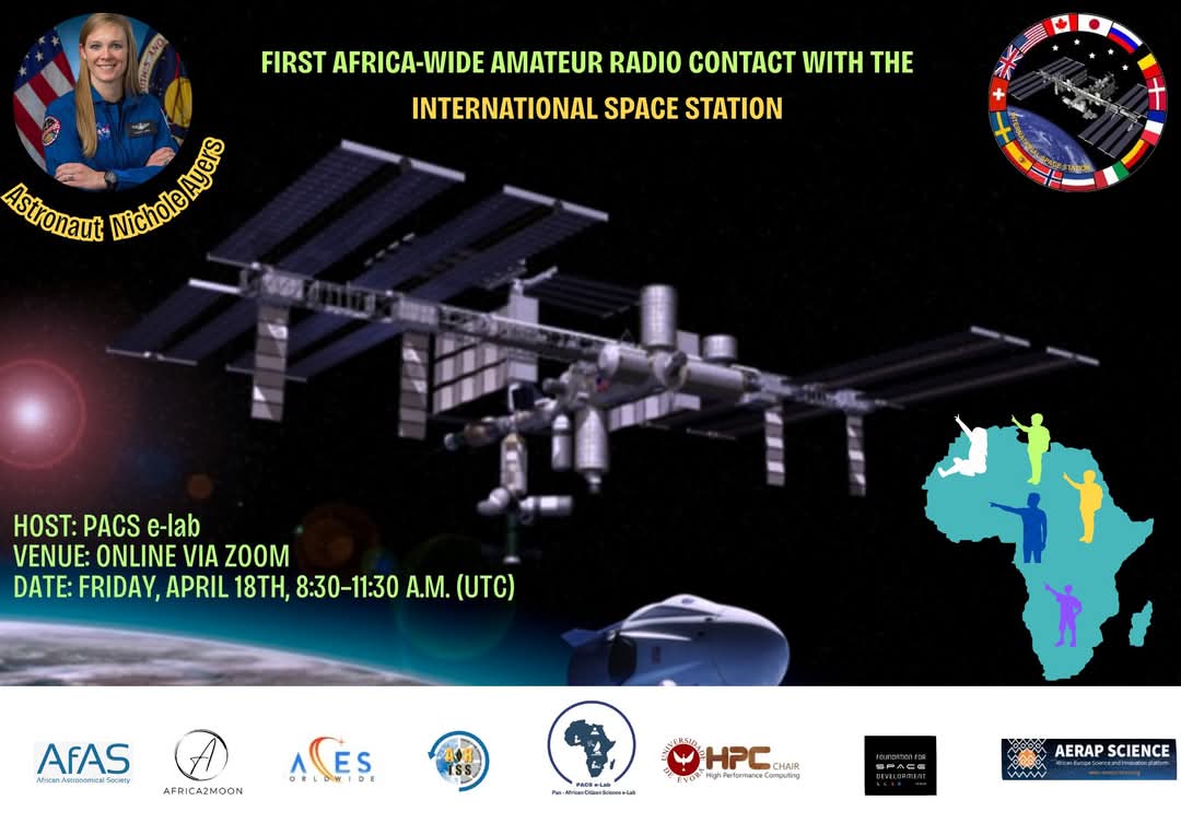 Pan - African Citizen Science e - Lab 🌍 (@pacselab) on Twitter photo The <a href="/pacselab/">Pan - African Citizen Science e - Laboratory 🌍</a> is bringing the <a href="/ARISS_Intl/">ARISS - Amateur Radio on the ISS</a> experience to young people across Africa and the Middle East. This is a special opportunity to speak live with astronauts on the <a href="/ISS_Research/">ISS_Research</a> this Friday. The <a href="/pacselab/">Pan - African Citizen Science e - Laboratory 🌍</a> is bringing the <a href="/ARISS_Intl/">ARISS - Amateur Radio on the ISS</a> experience to young people across Africa and the Middle East. This is a special opportunity to speak live with astronauts on the <a href="/ISS_Research/">ISS_Research</a> this Friday.