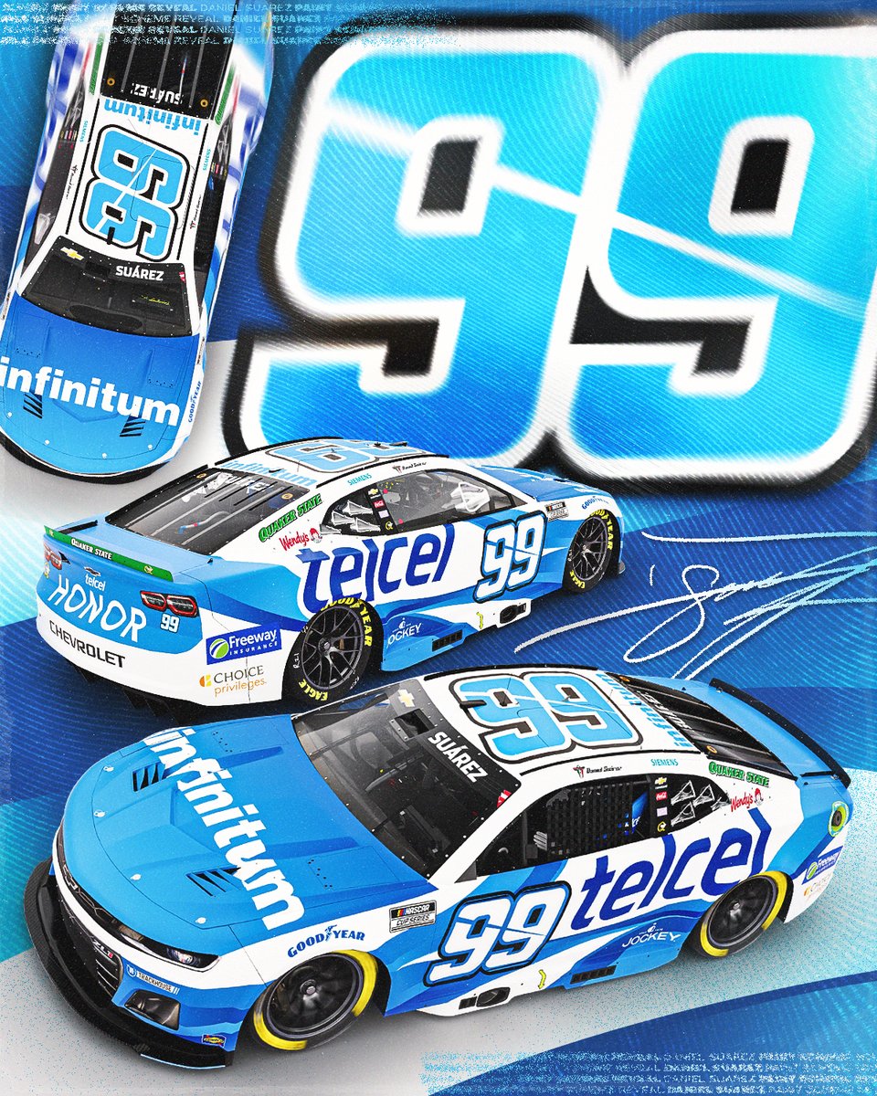 NASCAR (@nascar) on Twitter photo He's heading home in one sick ride!
<a href="/Daniel_SuarezG/">Daniel Suárez</a> will drive this No. 99 Chevrolet in the inaugural <a href="/NASCARMexico_/">NASCAR México</a> race. He's heading home in one sick ride!
<a href="/Daniel_SuarezG/">Daniel Suárez</a> will drive this No. 99 Chevrolet in the inaugural <a href="/NASCARMexico_/">NASCAR México</a> race.