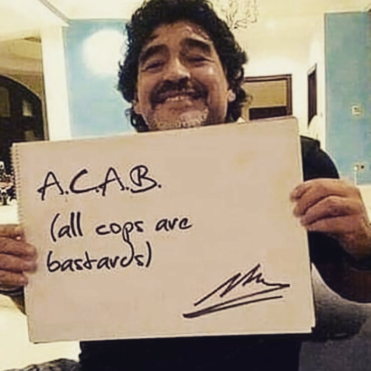 ultras_antifaa's tweet photo. PHOTO | Diego Maradona &amp; A.C.A.B https://t.co/MFCBMKhEQv