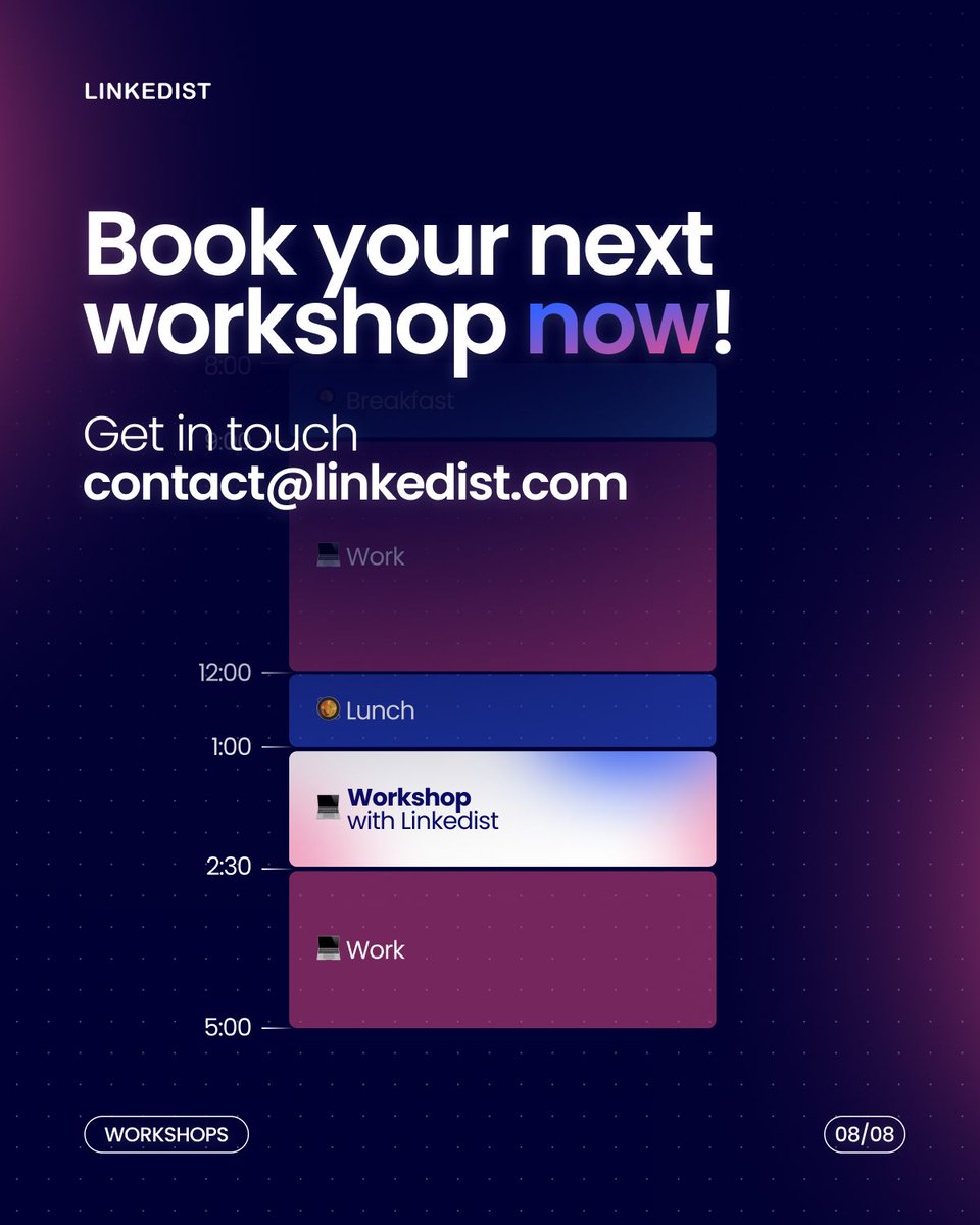 linkedist's tweet photo. When was the last time your team invested in #Personalgrowth? 🧠

#Learning is key to success. Investing in your team boosts #productivity, branding, and #sales.

We offer workshops in #PersonalBranding, #LinkedInSales, #AIinMarketing, #Copywriting. Ready to unlock potential? 📩 https://t.co/vSQH4bOOJf