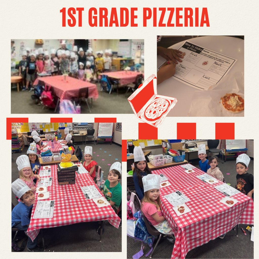 1st Grade Pizzaiolos learned about fractions, 2D &amp; 3D shapes, and the double O sound. We can't wait to see what our young learners cook up next!