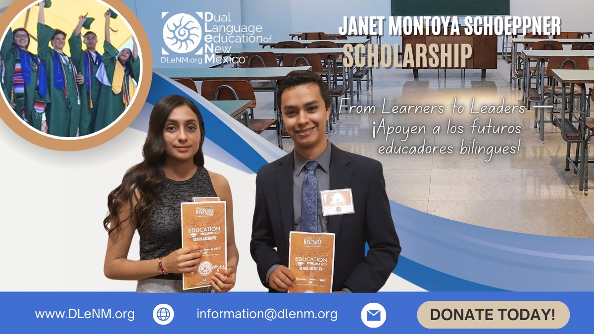 📚The Janet Montoya Schoeppner Memorial Scholarship helps educational assistants and high school students—many multilingual themselves—become the educators these students deserve.

Donate to this project at bit.ly/b2b-dlenm

#BridgeToBrilliance #LatineFutures2025