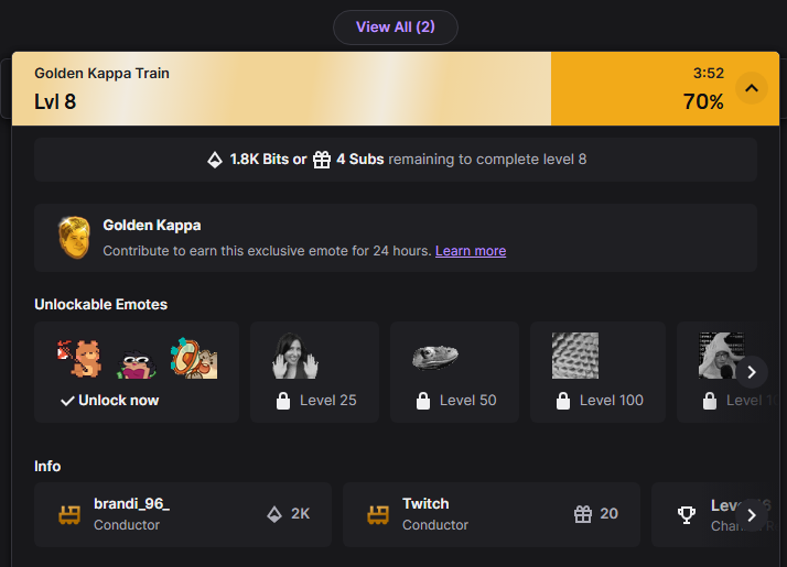 OMG <a href="/Twitch/">Twitch</a> IS TALKING IN MY CHAT AND I GOT A GOLDEN HYPE TRAIN RIGHT NOW