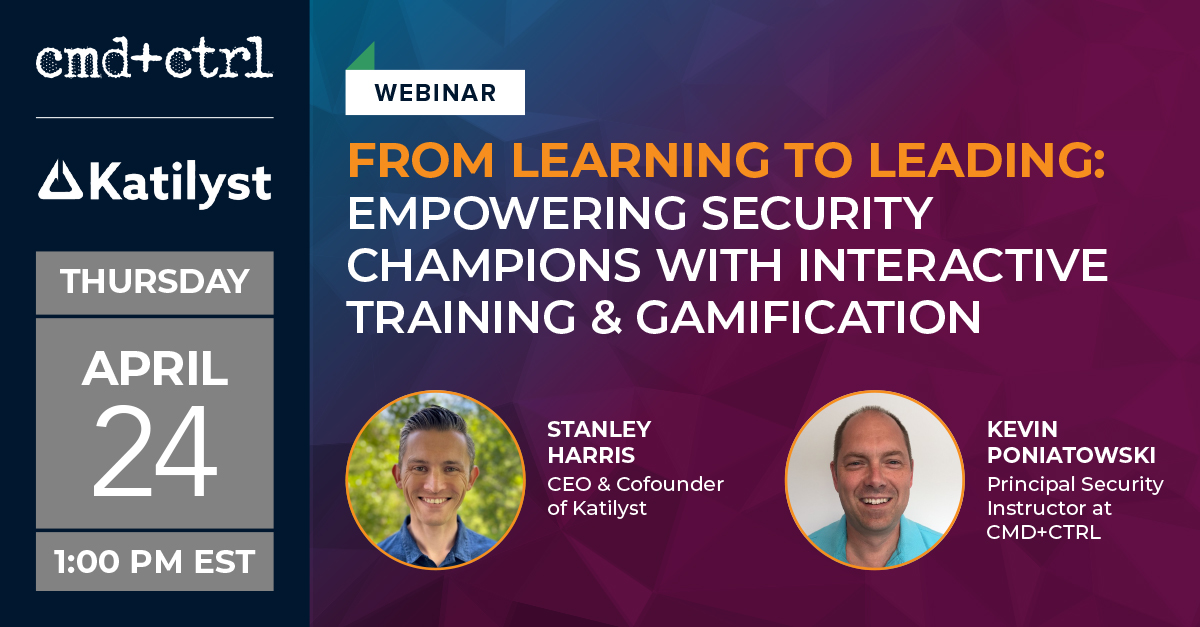 cmdnctrl's tweet image. What does it really take to build a #SecureCodeTraining program that developers buy into—and actually use?
Join us next week for a practical, no-fluff conversation on how to make secure coding stick. 👉 Save your spot: brighttalk.com/webcast/20800/….
#Webinar #SecurityTraining #AppSec