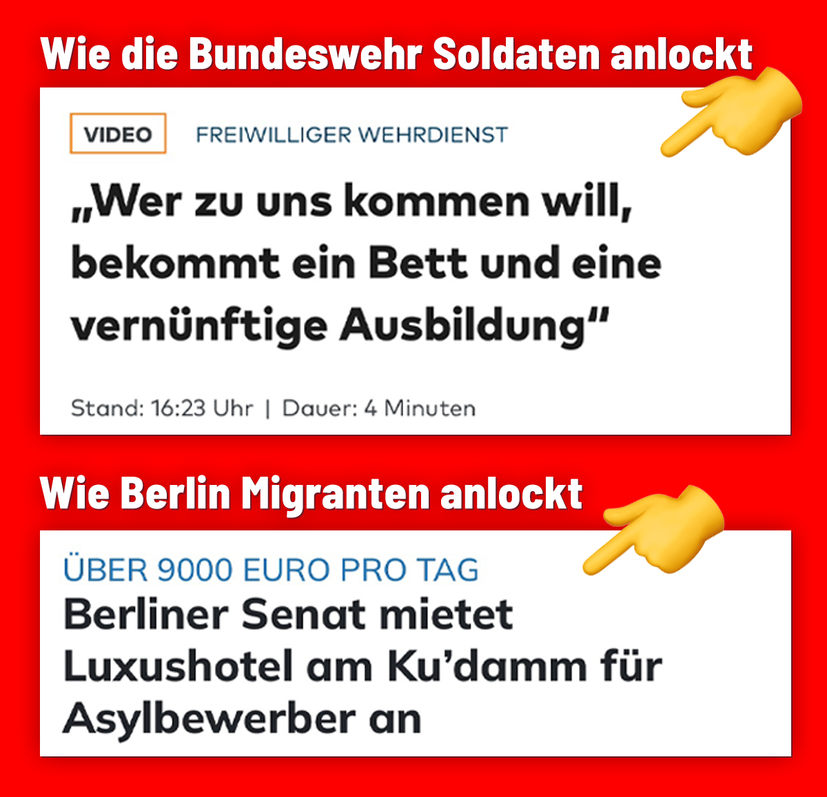 So sehen politische Prioritäten derzeit wohl aus.