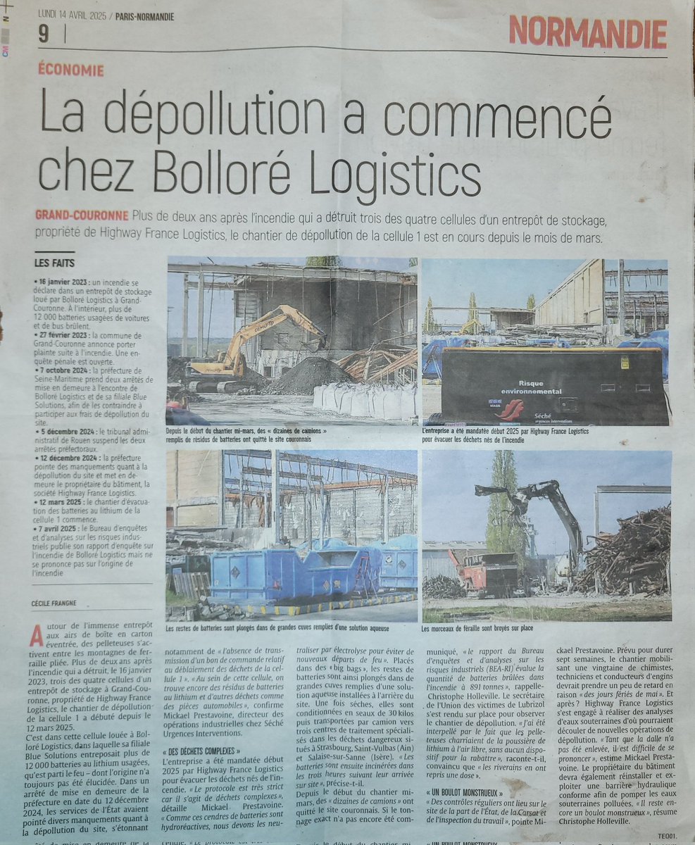 Pour ceux qui ne l auraient pas lu, ce nouvel article sur la #dépollution de #incendie de #BolloréLogistics.