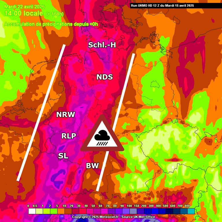 sturmwetter1703's tweet image. #Wetter
UKMO 12z rechnet innerhalb von 168 h vom Südwesten bis den Norden verbreitet 35-60 l/m² Regen, im SW/Westen ganz vereinzelt sogar 70-80 l/m², auch andere Modelle oft 30-50 l/m² #Regen. Leichtes #Hochwasser auf Wiesen/Äckern sowie an Bächen möglich!
⚠️🌧️☔️