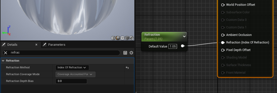 GameLevelDesign's tweet photo. Water Material in UE5 and Refraction Methods.

Refraction Method: Index of Refraction (images 1-2): creates artifacts on larger surfaces.

Refraction Method: Pixels Normal Offset (images 3-4): fixes this. https://t.co/DX5O6lvikS