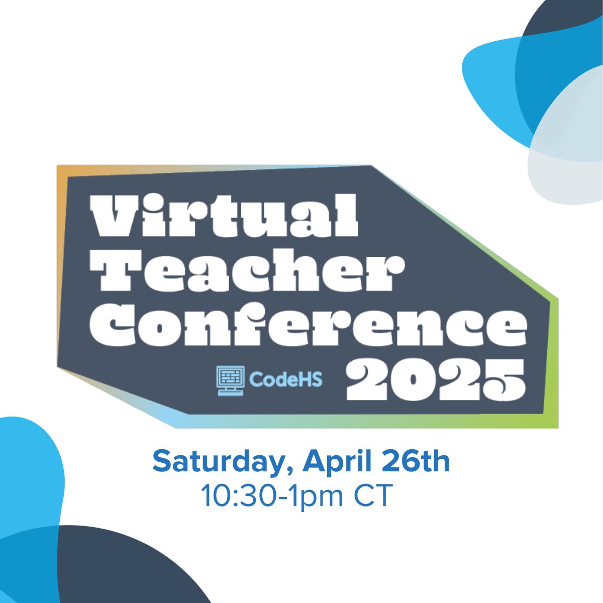 csteachersorg's tweet image. #CSTAPartnerMessage: Registration is now open for our FREE Virtual Teacher Conference! 🌟 Connect with computer science educators, explore creative teaching strategies, and get the latest updates from the #CodeHS team.
👉 Don’t miss out—register today at codehs.com/virtualcon2025…