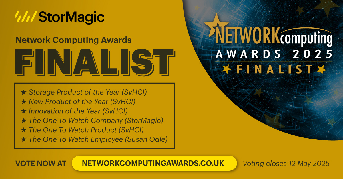 🔥 SIX Finalist Spots at the Network Computing UK Awards!
We’ve been nominated across SIX categories, and we couldn’t be more excited!

Vote for us and our team today: hubs.ly/Q03hwD440

#EdgeComputing #NetworkComputingAwards #StorageProduct #Hyperconvergence #HCISolution