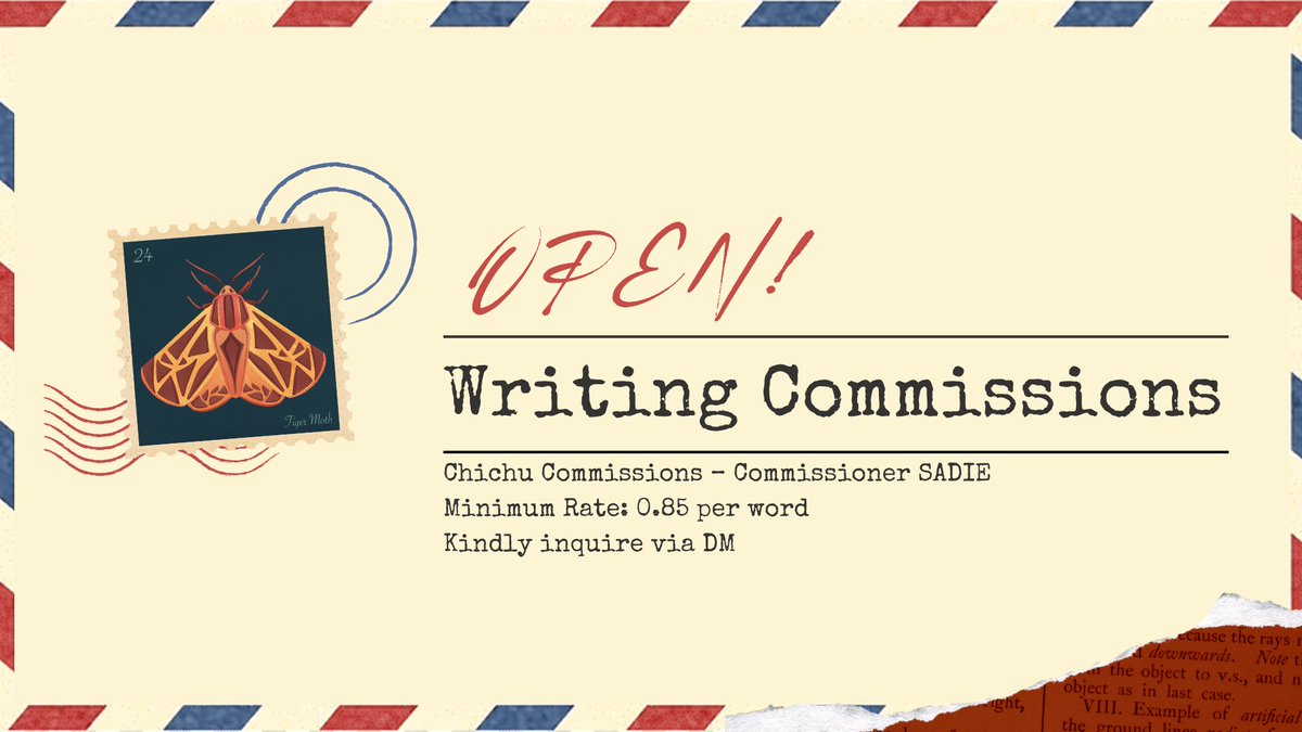 Hi, everyone! Commissioner Sadie is once again OPEN for #WritingCommissions! Kindly inquire via DM.

🏷️ | lf client english module reflection paper reaction paper short story movie critique book review essay creative writing proofreading poetry fiction nonfiction literature