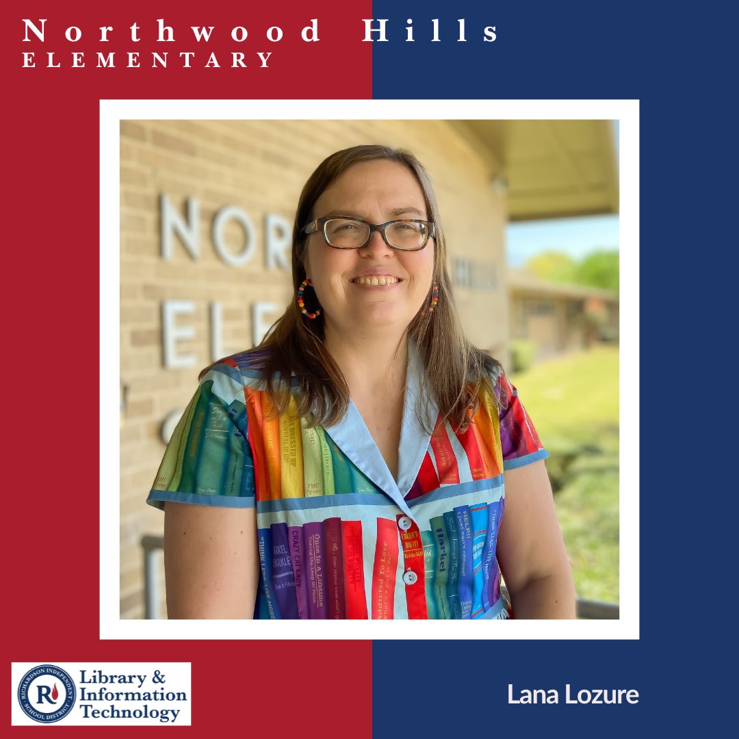 Richardson ISD Library & Information Technology (@librariesinrisd) on Twitter photo It's #SchoolLibraryMonth and please meet the
<a href="/nherisd/">Northwood Hills Elementary</a>
LITE, Lana Lozure! She enjoys chex mix and has been a member of the LITE Leadership team for the past 1.5 years! #LibrariesinRISD #RISDBeTheOne It's #SchoolLibraryMonth and please meet the
<a href="/nherisd/">Northwood Hills Elementary</a>
LITE, Lana Lozure! She enjoys chex mix and has been a member of the LITE Leadership team for the past 1.5 years! #LibrariesinRISD #RISDBeTheOne