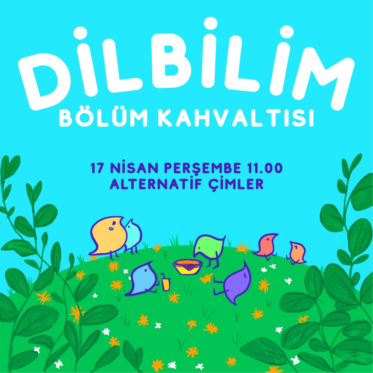 boun_dilbilim's tweet photo. Sevgili Dilbilim Öğrencileri,

Önümüzdeki perşembe yani 17 Nisan günü saat 11.00'de Hamlin Hall'un arkasındaki alternatif çimlerde yapacağımız bölüm kahvaltısı/pikniği etkinliğine hepiniz davetlisiniz. Etkinliğe bölüm hocalarımız da davetli olacak. https://t.co/oud55WDMks