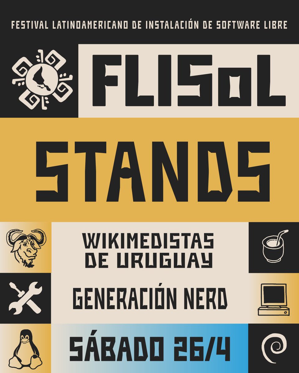 flisoluy_'s tweet photo. 💾 Además de las actividades del programa, durante el día sábado 26 de abril en FLISoL vas a encontrar los Stands de "Wikimedistas de Uruguay" y "Generación Nerd", quienes estarán exponiendo cositas ✨

🔗 Más información: https://t.co/vvHsV7TNlI

@esp_Colabora https://t.co/kZ0RuGaHOD