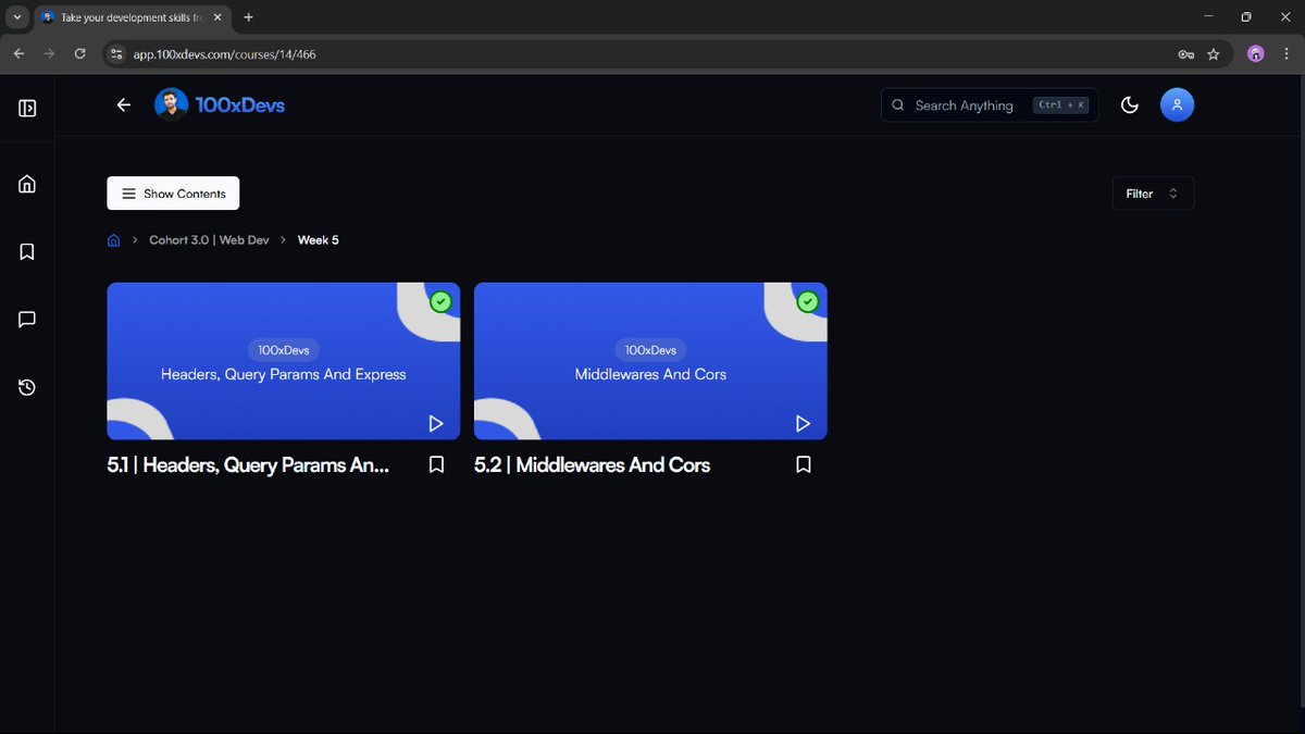 devradheee's tweet photo. Day - 11🚀
Eleven day of 100xDevs Cohort 3.0! Today, I completed a week 06 assignment and Learned middlewares and cors.✅
@kirat_tw
#cohort #harkiratsingh #codeforcode #webdeveloper #100daysofcoding #codes #100xDevs #developers #Grok https://t.co/aoi437keKu