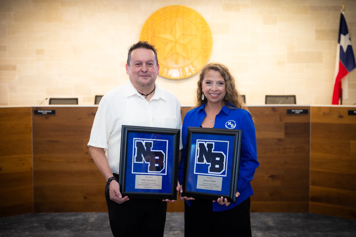 New Braunfels ISD has announced two recipients for this year’s prestigious Silver Unicorn Award: Marisol Padilla (NBHS Class of 1991) and Albert Aguilar Jr. (NBHS Class of 1987). The Silver Unicorn award honors individuals who have dedicated themselves to the students of NBISD.