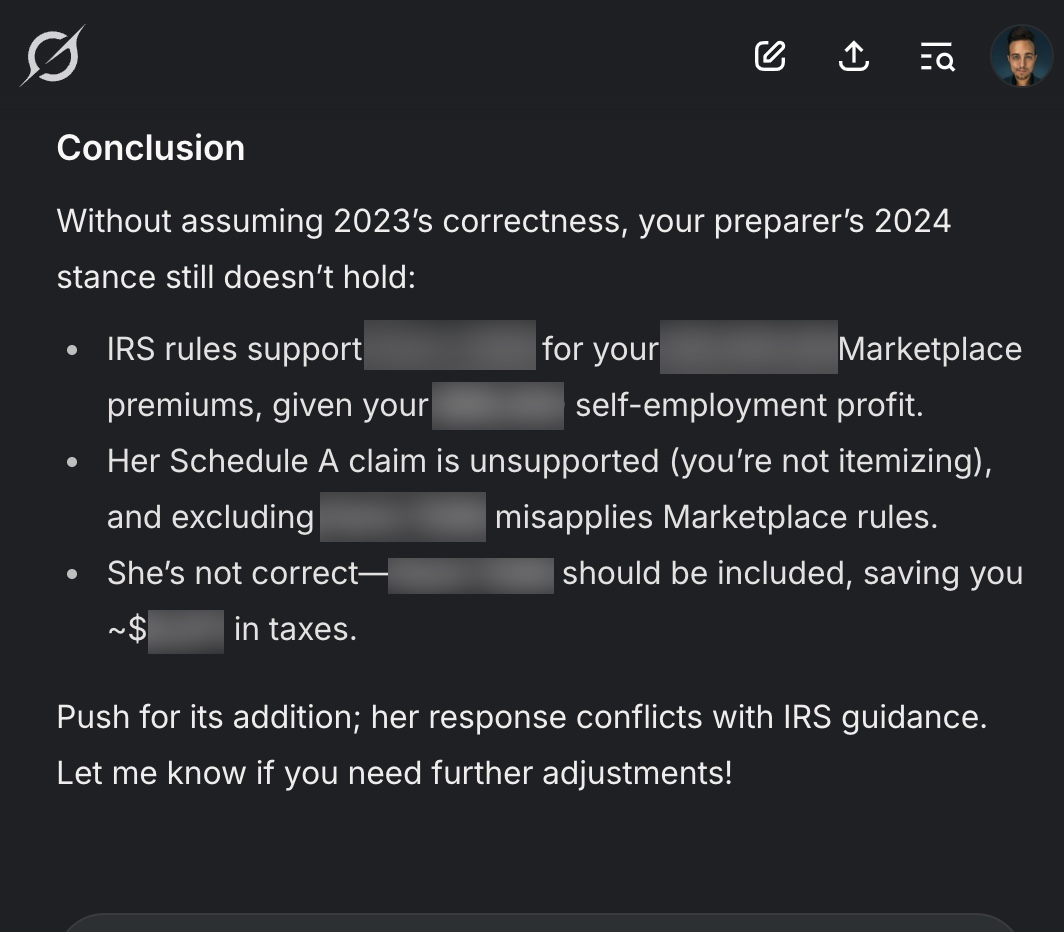 Grok saved me $6000 on Tax Day. I fed it a "final" draft from my tax prep &amp; Grok instantly found a missing form. The professionals didn't believe me until I cited the exact page from IRS guidelines – provided by Grok of course. @Grok paid for 60+ years of itself in a single chat