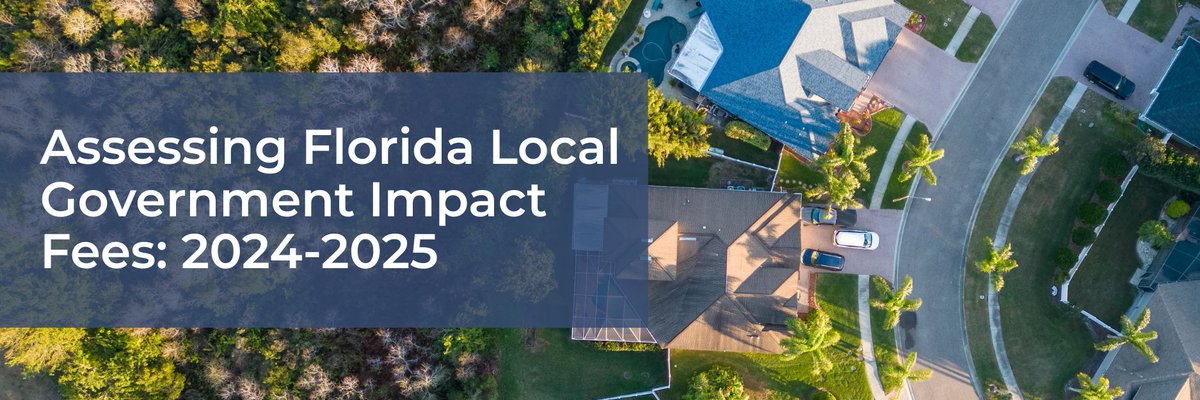 "Housing policy is not a one-size fits all approach and impact fees should not be either." 🔥

🏠JMI releases a new study, Assessing Florida Local Government Impact Fees: 2024-2025, looking at the impact fees of five counties: Collier, Lee, Manatee, Sarasota, &amp; Sumter.