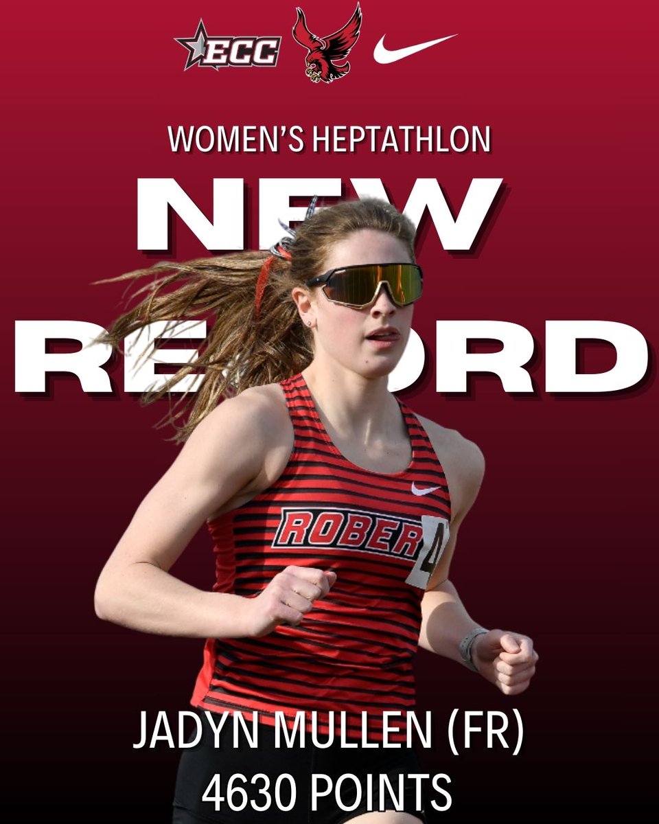 redhawks_XC_TF's tweet photo. π¨NEW RECORDπ¨
Freshman Jadyn Mullen shatters the school record in her first Heptathlon of the Outdoor season, on her way to a 1st place finish at the University of Rochester Spring Twilight!
#GoRedhawks #RedhawksRally #TrackandField #NCAA #LifeatRoberts #NewRecord https://t.co/3lecQpWooN