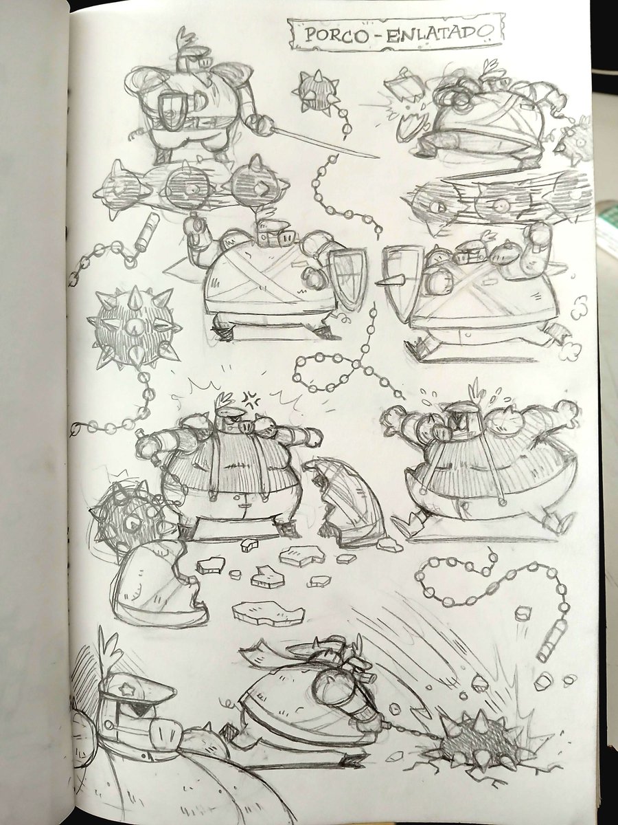 ToadaBrava's tweet image. Fazendo estudo de boneco pra um mini boss que depois vira inimigo comum 🐷🥫