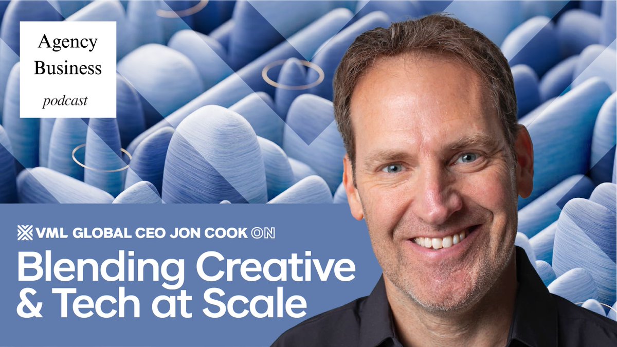 This week on "Agency Business,” <a href="/JonCookVML/">Jon Cook</a> joins <a href="/brianwieser/">Brian Wieser</a> and <a href="/_oliviamorley/">Olivia Morley</a> for an engaging conversation on how VML has evolved into a powerhouse spanning world-class creative and deep enterprise technology. Listen: open.spotify.com/episode/4C7ixG…
