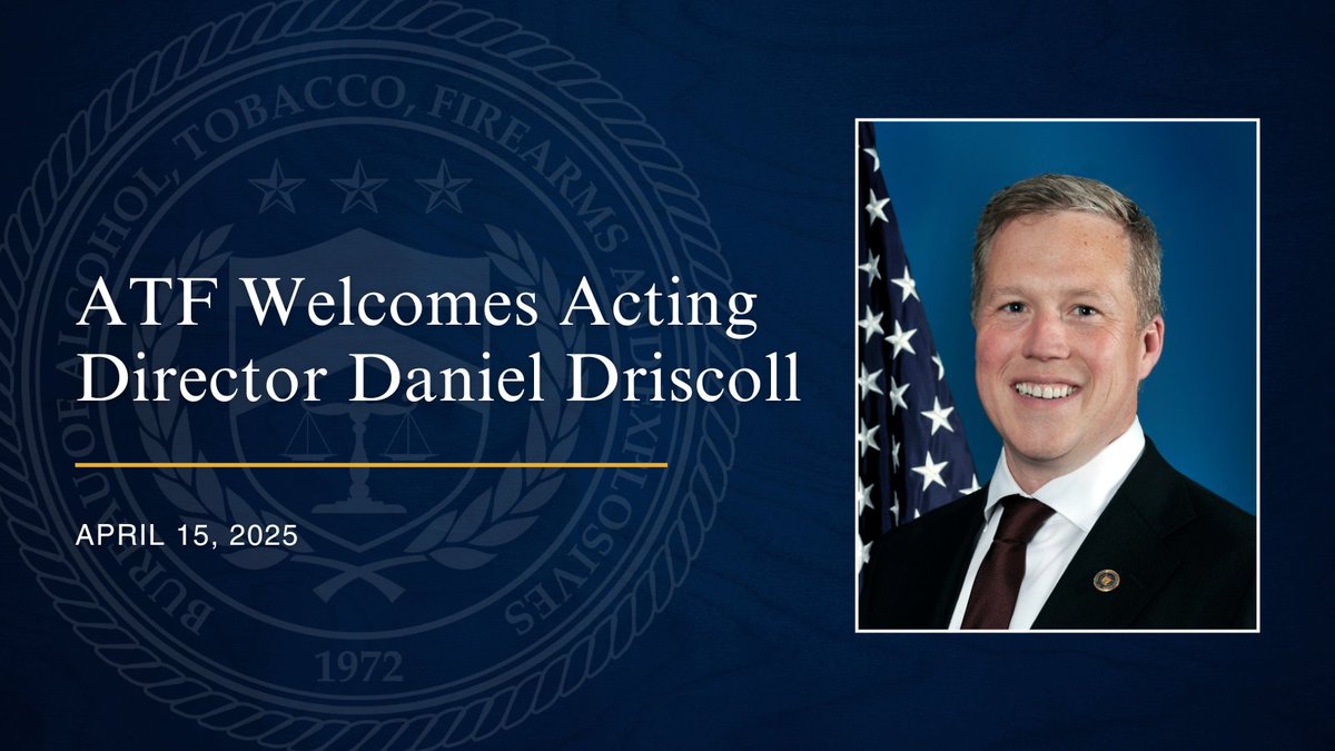 ATF HQ (@atfhq) on Twitter photo ATF welcomes Acting Director (AD) Daniel Driscoll to ATF. We look forward to working together to keep America safe! AD Driscoll will also continue to serve as <a href="/SecArmy/">Secretary of the Army</a>. #WeAreATF ATF welcomes Acting Director (AD) Daniel Driscoll to ATF. We look forward to working together to keep America safe! AD Driscoll will also continue to serve as <a href="/SecArmy/">Secretary of the Army</a>. #WeAreATF