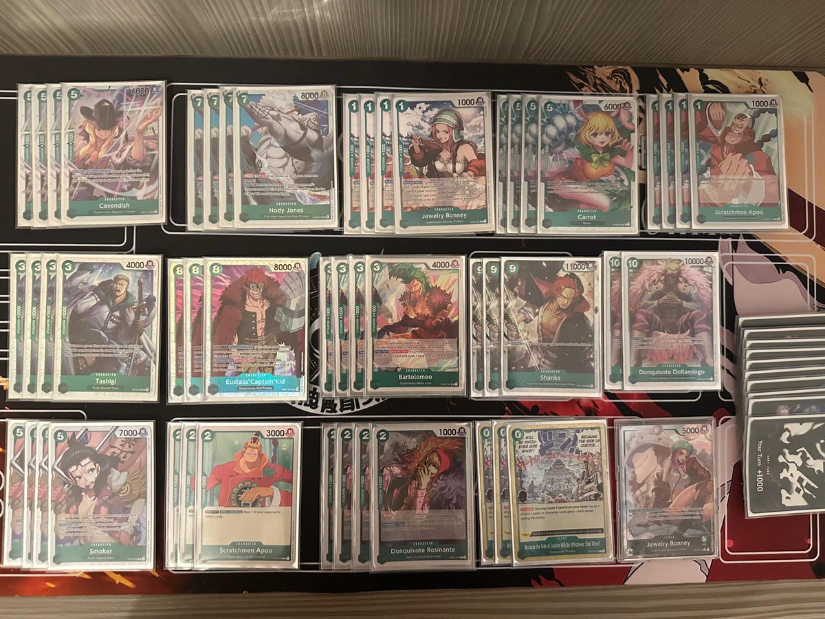 Por Aquí os dejamos el Kaizoku mejor clasificado en el Regional de London , <a href="/Enishi_Narutaru/">𝔼𝕟𝕚</a> 42 clasificado . Con su deck . Felicidades compañero 
R1 Teach ✅
R2 Reiju ✅
R3 Reiju  ✅
R4 Doffy ❌
R5 Reiju ✅
R6 Uta ✅
R7 Teach  ✅
R8 Lucci ❌
R9 Pluffy ✅
R10 Smoker ✅