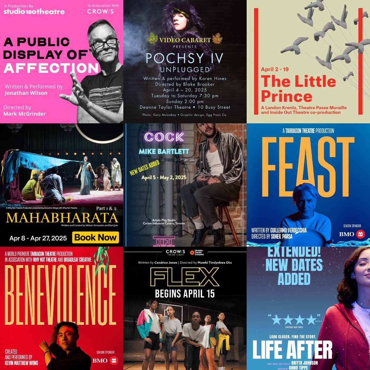 Derrick Chua (@d_chua) on Twitter photo Final week for Public Display of Affection at @CrowsTheatre, Pochsy IV at <a href="/VideoCab/">VideoCabaret</a>, The Little Prince at @BeyondWallsTPM. Mahabharata at @CanadianStage, Cock at ArtistsPlay, Feast & Benevolence at @TarragonTheatre continue, while new are Flex at Crows & Life After at <a href="/Mirvish/">Mirvish Productions</a>. Final week for Public Display of Affection at @CrowsTheatre, Pochsy IV at <a href="/VideoCab/">VideoCabaret</a>, The Little Prince at @BeyondWallsTPM. Mahabharata at @CanadianStage, Cock at ArtistsPlay, Feast & Benevolence at @TarragonTheatre continue, while new are Flex at Crows & Life After at <a href="/Mirvish/">Mirvish Productions</a>.