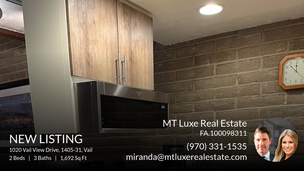mzintgraff's tweet photo. 📍 New Listing 📍 Take a look at this fantastic new property that just hit the market located at 1020 Vail View Drive, 1405-31 1405-31 in Vail. Reach out here or at (970) 331-1535 for more information!

Listed by Robert Schil... https://t.co/s5EjSHs6o9 https://t.co/EkFdARagri