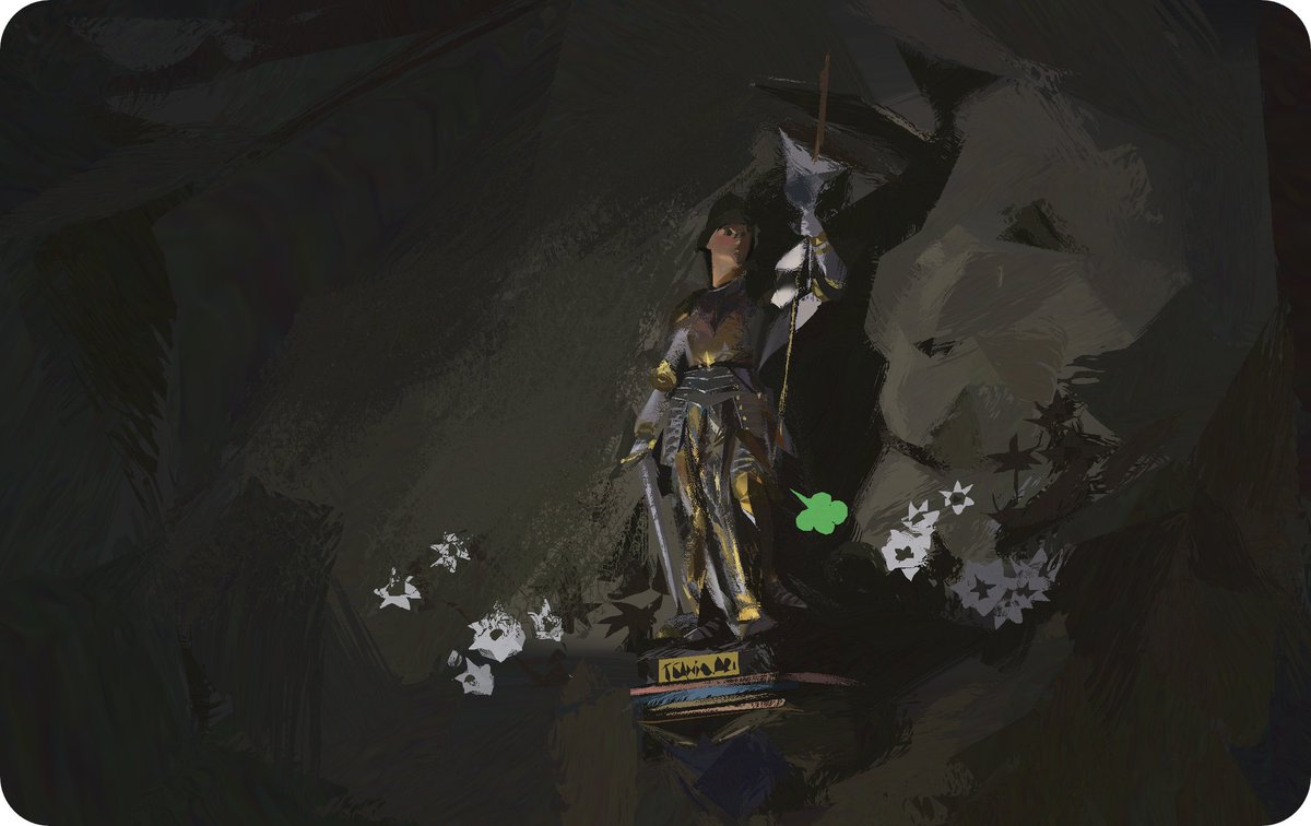 14/30 #PleinAirpril2025 #pleinairpril #painting #vouivre #dragon #krog #jeanne #arc #jeanneosecours #statue #cave #joanofarc