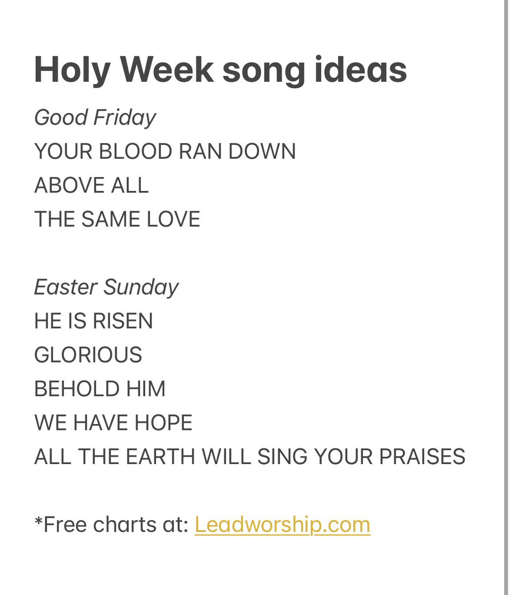 Songs and prayers help prepare our hearts for this week - the profound reality of His death and resurrection.