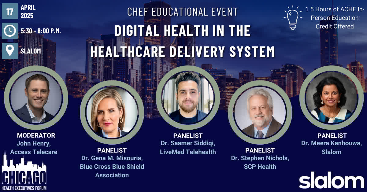 John Henry, Chief Growth Officer at Access TeleCare will be moderating a panel on April 17 at the Chicago Health Executives forum! The pandemic has only accelerated what was already a fast-moving train towards more of healthcare becoming digital.

Wheth... chefchicago.org/meetinginfo.ph…