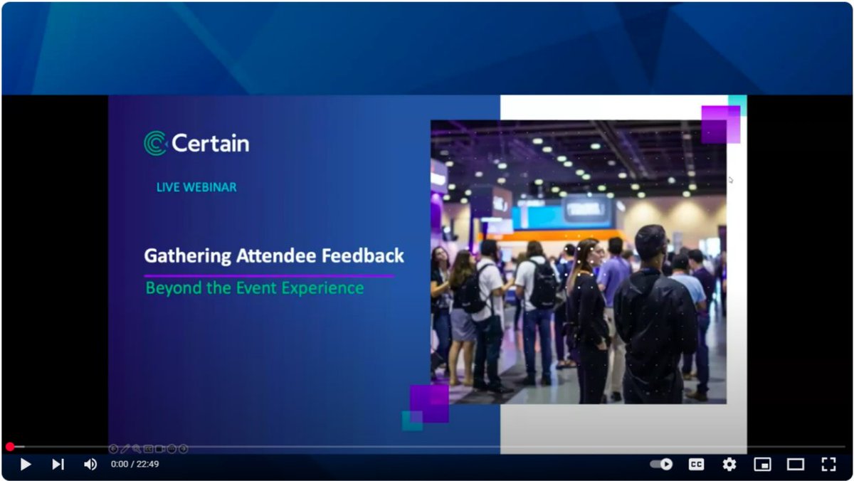 CertainInc's tweet image. 📢 Your event isn’t over when it ends! Learn how to gather post-event insights &amp;amp; identify buying signals. 

Watch now: youtube.com/watch?v=L4y_O3… 

#eventdata #eventmarketing #b2bevents