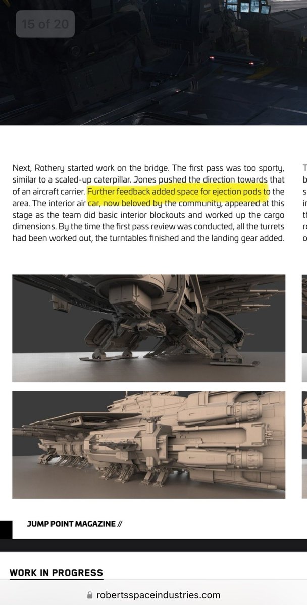 Figured I'd share this for those who don't know. The Drake Kraken WILL have ejection pods! 🎉

#Starcitizen #Drakeinterplanetary