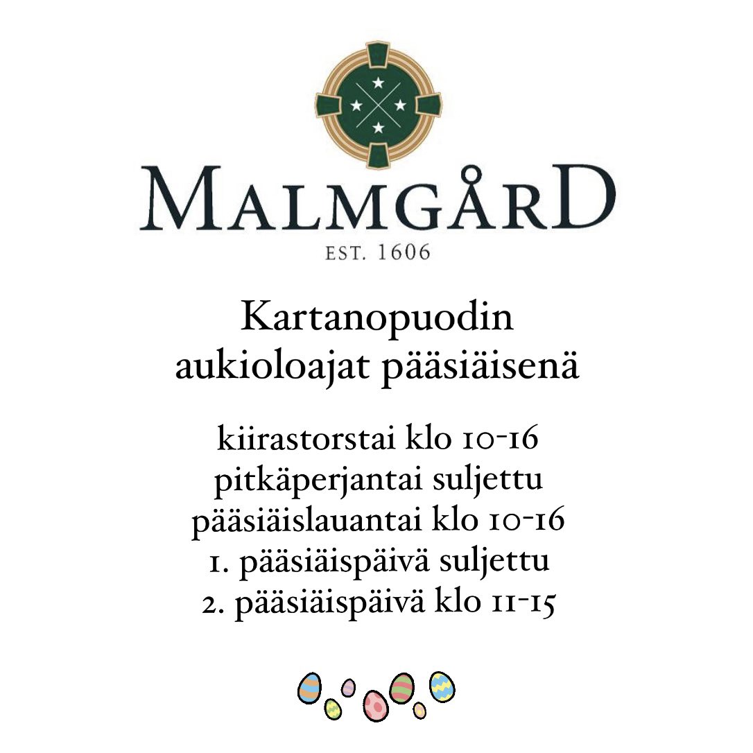 Kartanopuodin aukioloajat pääsiäisenä 

kiirastorstai 10-16
pitkäperjantai -
pääsiäislauantai 10-16
1. pääsiäispäivä -
2. pääsiäispäivä 11-15

🐥 🐥 🐥 

Gårdsbutikens öppettider under påsken 

Skärtorsdagen 10-16
Långfredagen -
Påsklördagen 10-16
Påskdagen -
Annadag påsk 11-15