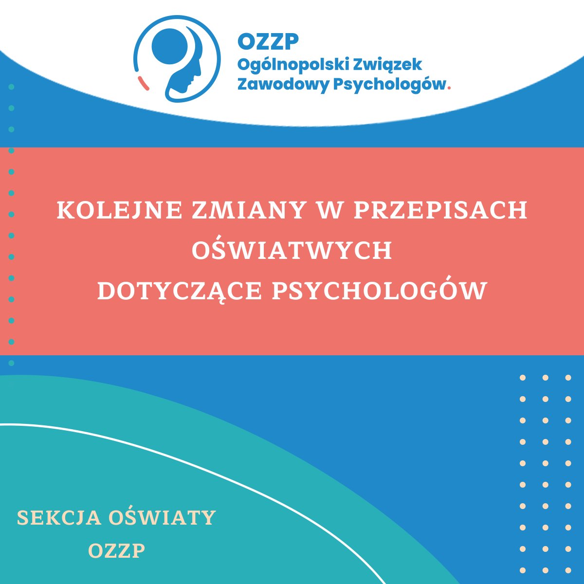 OZZPsychologow's tweet photo. Uwaga! 📢 Opublikowano projekt nowelizacji kolejnego rozporządzenia MEN. Tym razem dotyczącego kwalifikacji nauczycieli - w tym nauczycieli psychologów. Wśród planowanych zmian znajdują się także te, postulowane przez sekcję oświaty OZZP. Z projektem można zapoznać się pod adresem: https://t.co/WWmHvilvfC