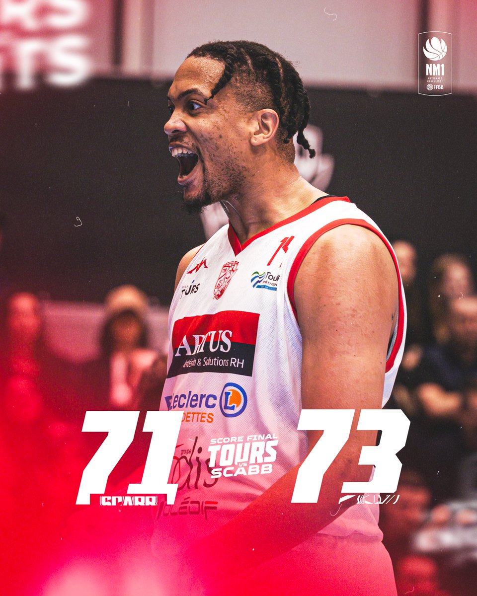 𝗩𝗜𝗖𝗧𝗢𝗜𝗥𝗘𝗘𝗘𝗘𝗘𝗘𝗘𝗘𝗘 🤩🤩🔥🔥

Nos Tourangeaux s’imposent avec la manière sur le parquet du SCABB sur le score de 73-71 💪

Un grand bravo au groupe et focus désormais sur la réception de Saint Vallier Basket Drôme à Monconseil 🔜

#GoKnights 🔴⚫