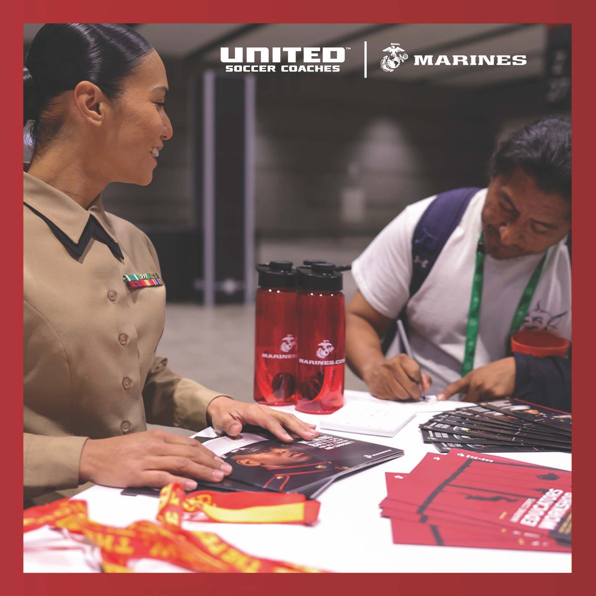 The Marine Corps is proud to partner with United Soccer Coaches. As partners we are excited to have connected with soccer coaches at the USC Convention and work to continue connecting with organization members to share the opportunities the Marine Corps can provide your athletes.