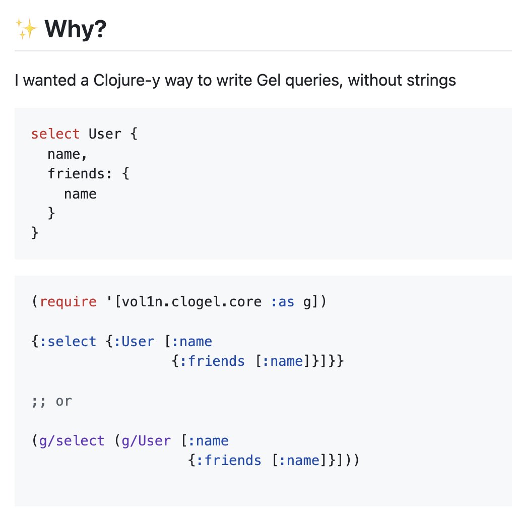 geldata's tweet image. Gel + #Clojure? Why not!

GH link in a subtweet :)