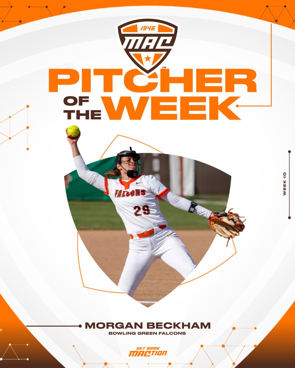 🥎 Pitcher of the Week 🥎

Falcon freshman Morgan Beckham had a tremendous week in the circle, with an ERA of 0.00 in 7 2/3 innings and an opponent batting average of just .038. Beckham pitched in all three of BGSU’s games. She got the final two outs of Friday’s game vs. Western
