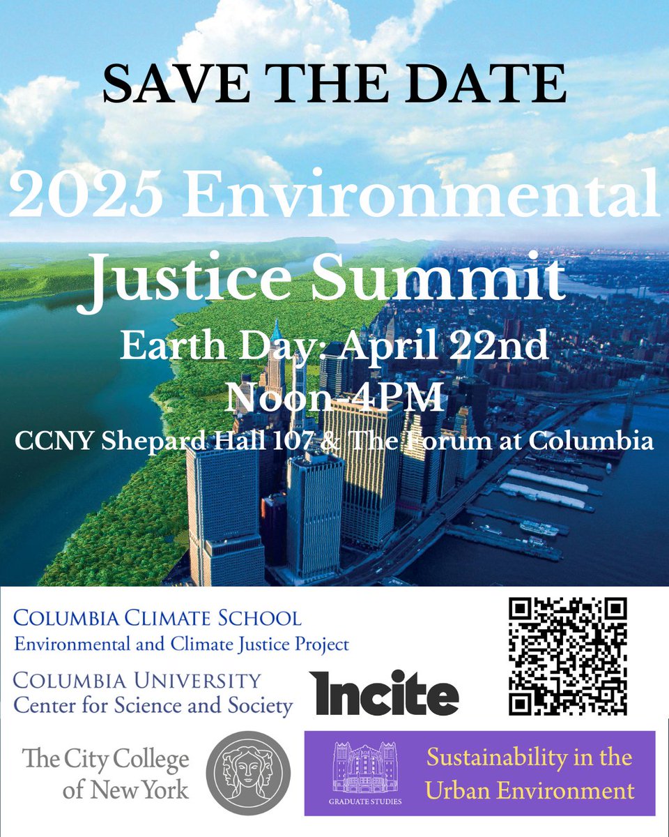 Columbia Climate School (@columbiaclimate) on Twitter photo On #EarthDay Apr 22, join <a href="/Columbia/">Columbia University</a> and The City College of New York for the annual student-centered Environmental Justice Summit, with a focus on local climate justice wins and activities on our campuses and in our shared Harlem Community. RSVP: events.columbia.edu/go/EJSummit On #EarthDay Apr 22, join <a href="/Columbia/">Columbia University</a> and The City College of New York for the annual student-centered Environmental Justice Summit, with a focus on local climate justice wins and activities on our campuses and in our shared Harlem Community. RSVP: events.columbia.edu/go/EJSummit