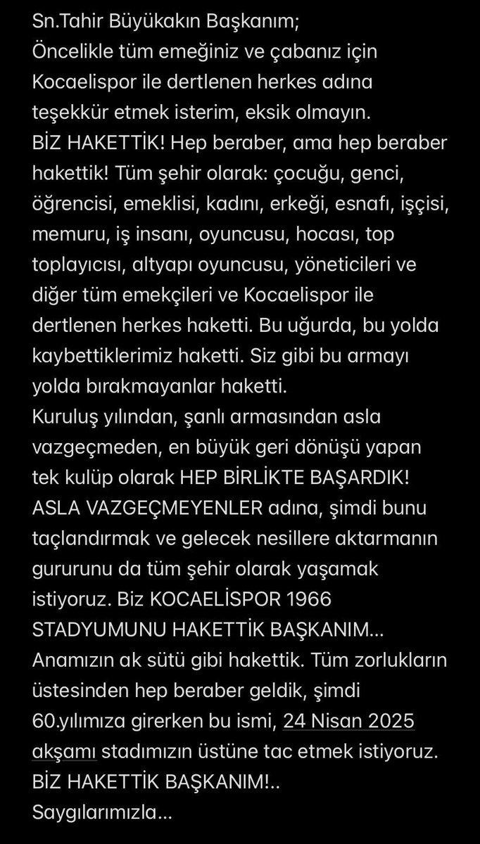 bahriyavuz41's tweet photo. BİZ KOCAELİSPOR 1966 STADYUMUNU HAKETTİK!

#Kocaelispor_1966_Stadyumu https://t.co/XVCr1LRXYJ