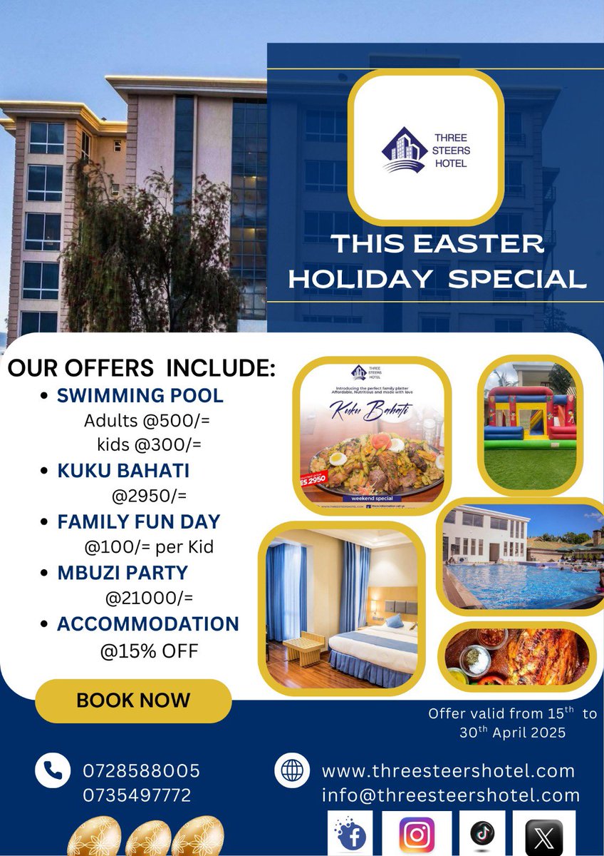 Easter special at three steers hotel Meru