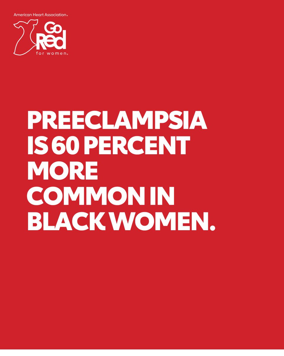 Preeclampsia, a serious complication of pregnancy characterized by high blood pressure and kidney dysfunction, is 60 percent more common in Black women. It is a risk factor for cardiovascular disease and left untreated, can be fatal for mom and baby.  #BMHW25