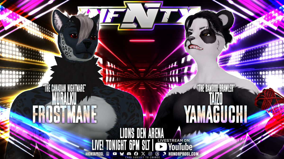 Tonight at 6 PM SLT, brace yourself for an extraordinary evening filled with thrilling performances and unforgettable moments!  We can’t wait to share this exciting experience with you!

Stream: youtube.com/channel/UCyRgB…

maps.secondlife.com/secondlife/Ser…