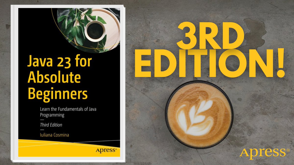 Apress's tweet image. Master #Java23 with practical knowledge and clear code descriptions in this Third Edition from author @_iulianacosmina. Set up your development environment and start coding today! Perfect for aspiring developers. 🚀 #Java #Programming #TechInnovation

🔗 ow.ly/YR3l50VikQa